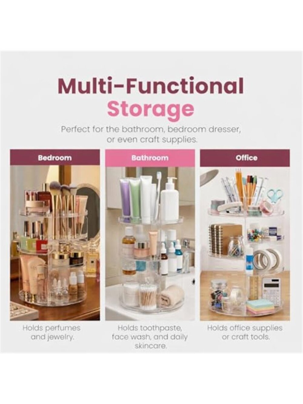 Rotating Makeup Organizer Countertop - Picture 6 of 7